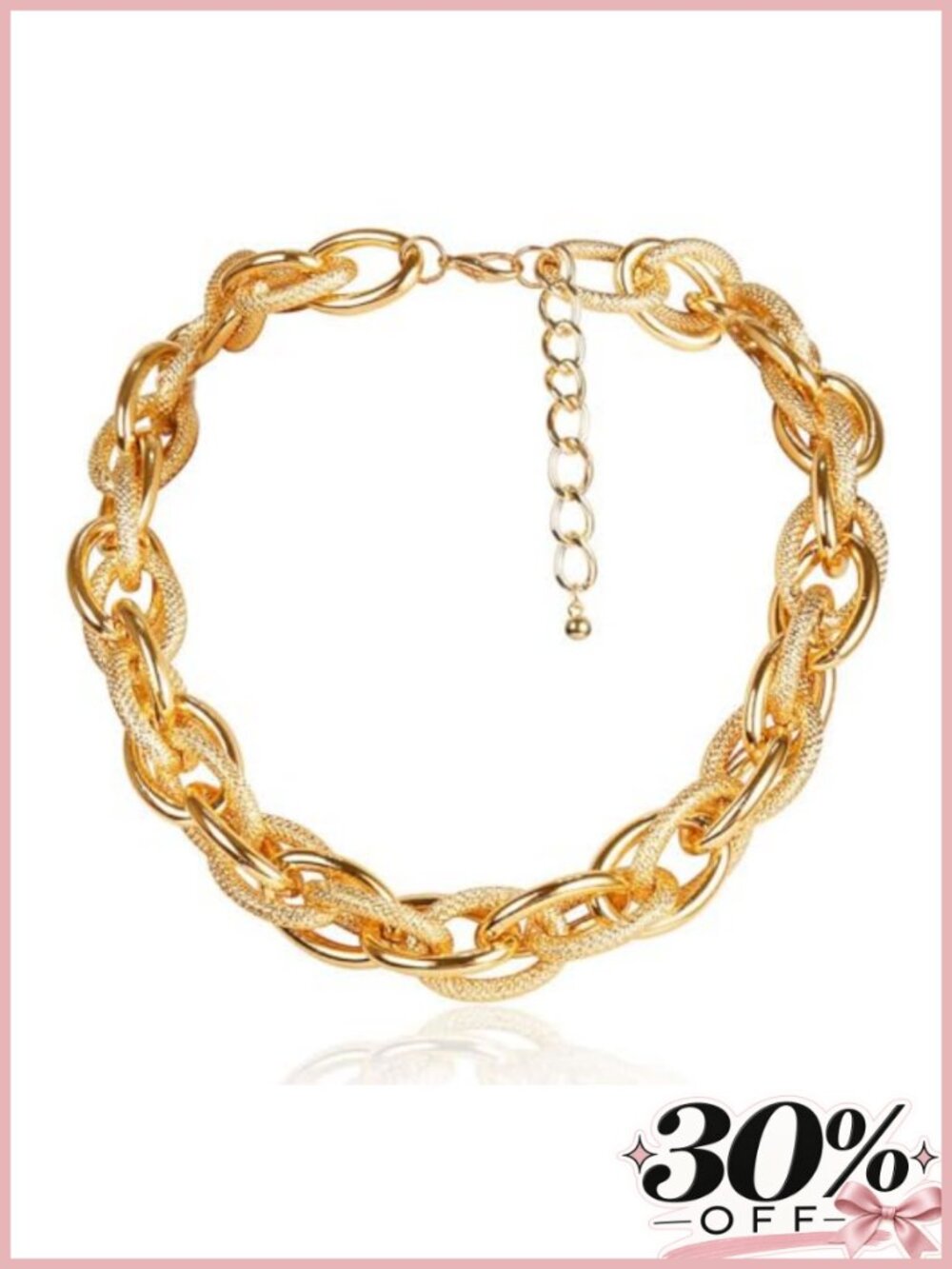 Chunky Gold Chain Necklace Thick Link Choker for Women Statement Jewelry